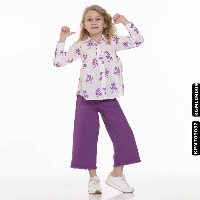 Kız Gömlek 5-14 Yaş 812 Kgml09009 Lila - 3