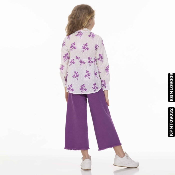 Kız Gömlek 5-14 Yaş 812 Kgml09009 Lila - 4