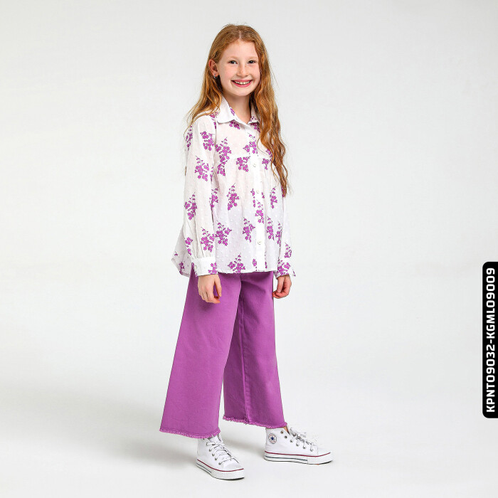 Kız Gömlek 5-14 Yaş 812 Kgml09009 Lila - 5