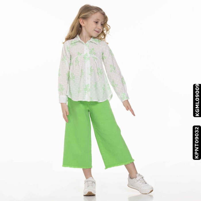 Kız Gömlek 5-14 Yaş 812 Kgml09009 Yeşil - 2