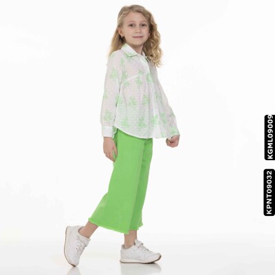 Kız Gömlek 5-14 Yaş 812 Kgml09009 Yeşil - 3