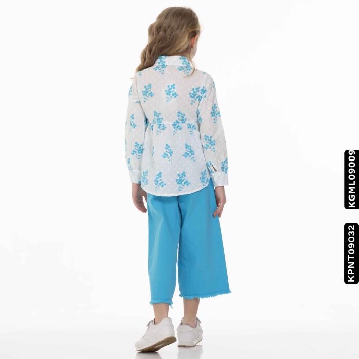 Kız Gömlek 5-14 Yaş 812 Kgml09009 Mavi - 4