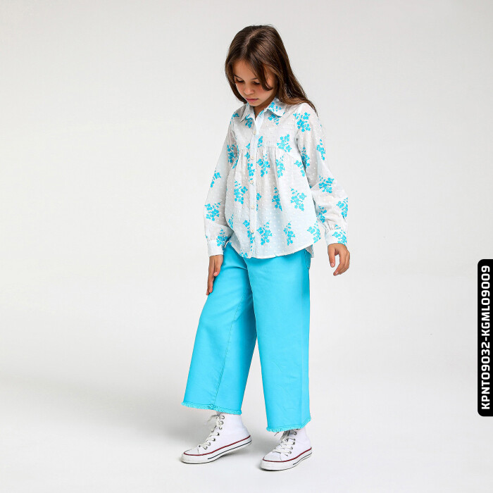 Kız Gömlek 5-14 Yaş 812 Kgml09009 Mavi - 5
