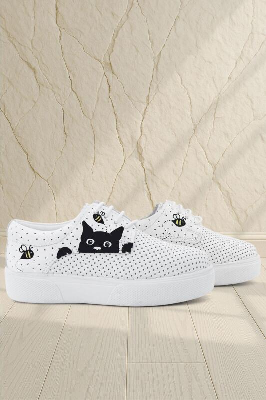 Rakerplus Tbons Özel Tasarım Hakiki Deri Beyaz Lastikli Çocuk Günlük Ayakkabı - Rakerplus