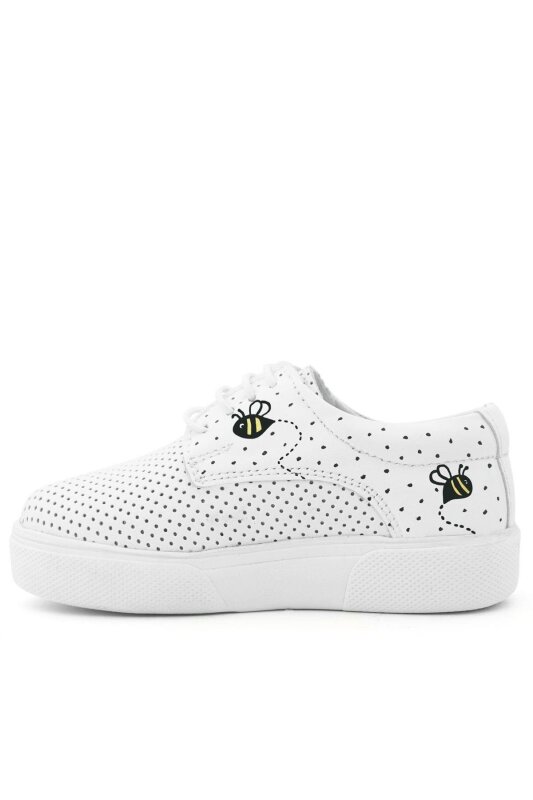 Rakerplus Tbons Özel Tasarım Hakiki Deri Beyaz Lastikli Çocuk Günlük Ayakkabı - 5