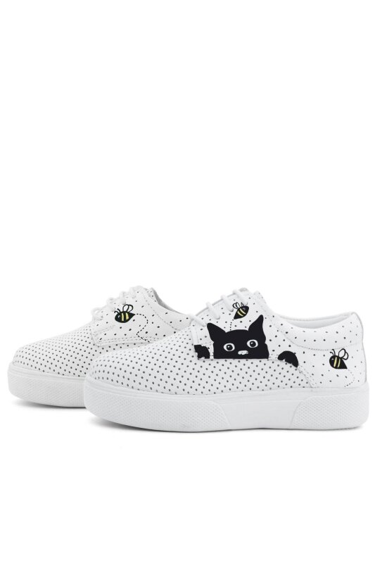 Rakerplus Tbons Özel Tasarım Hakiki Deri Beyaz Lastikli Çocuk Günlük Ayakkabı - 6