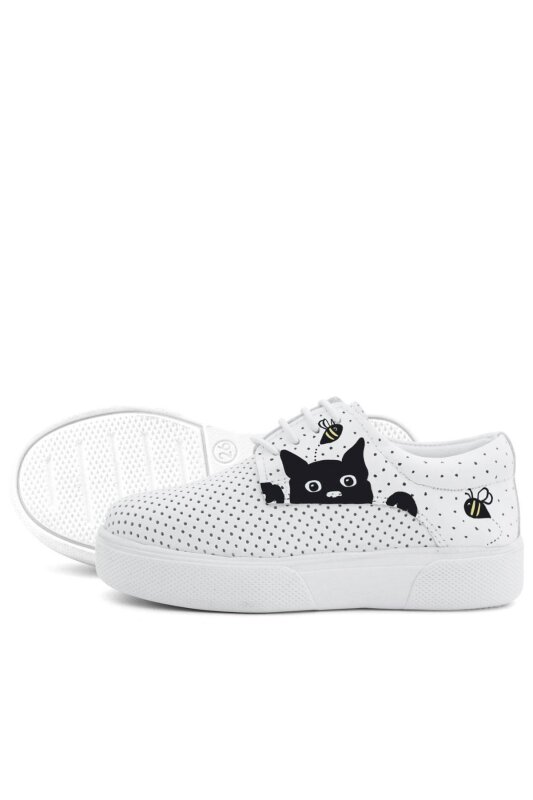 Rakerplus Tbons Özel Tasarım Hakiki Deri Beyaz Lastikli Çocuk Günlük Ayakkabı - 7