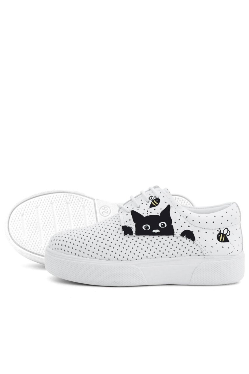 Rakerplus Tbons Özel Tasarım Hakiki Deri Beyaz Lastikli Çocuk Günlük Ayakkabı - 7