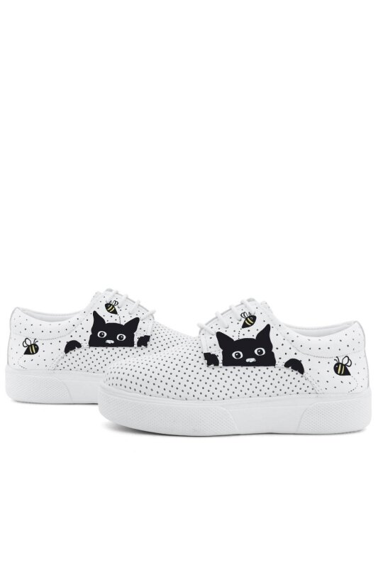 Rakerplus Tbons Özel Tasarım Hakiki Deri Beyaz Lastikli Çocuk Günlük Ayakkabı - 8