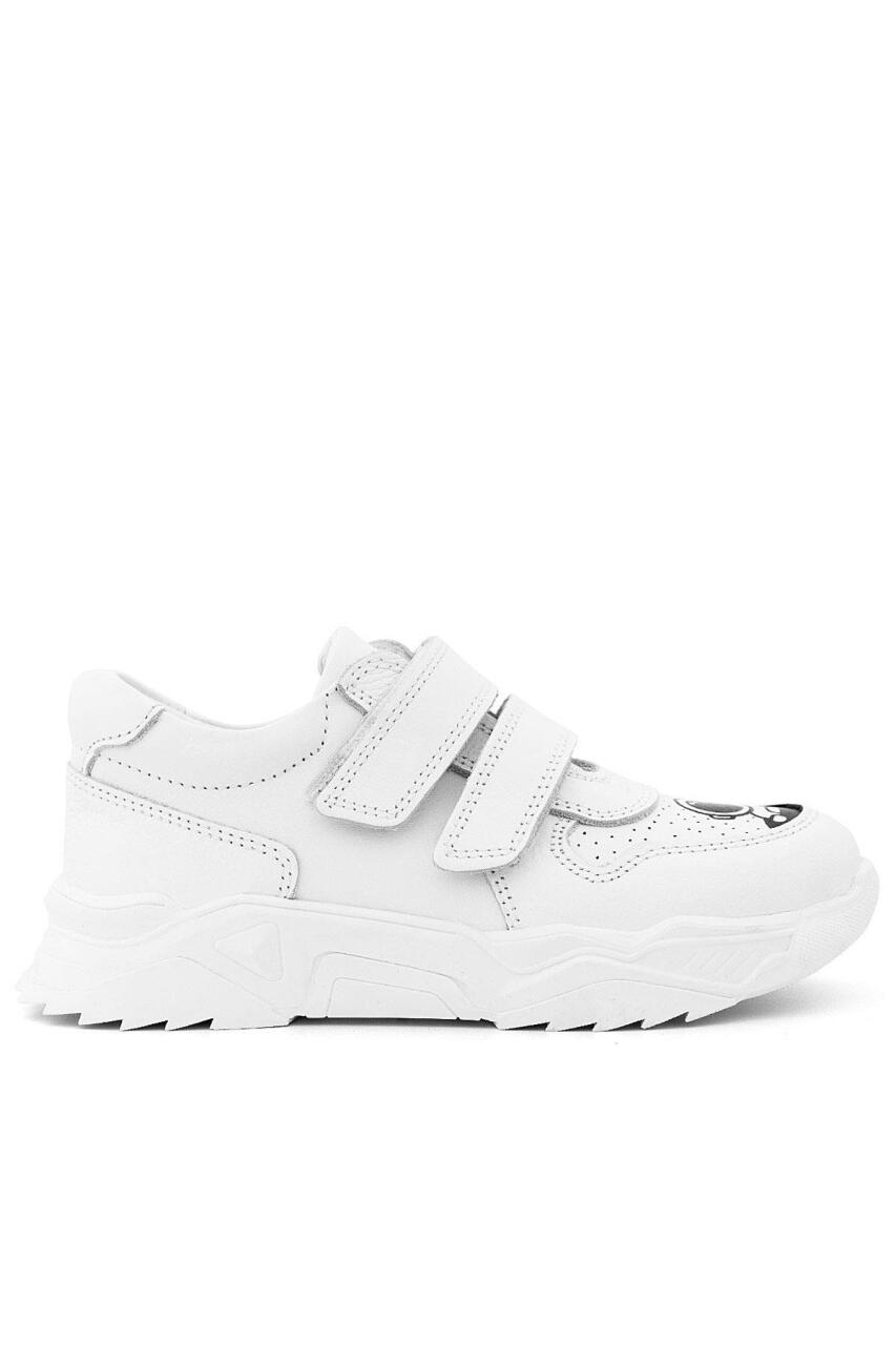 Rakerplus Tbons Özel Tasarım Hakiki Deri Beyaz Kız Çocuk Sneakers Ayakkabı - 3