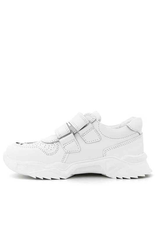 Rakerplus Tbons Özel Tasarım Hakiki Deri Beyaz Kız Çocuk Sneakers Ayakkabı - 5