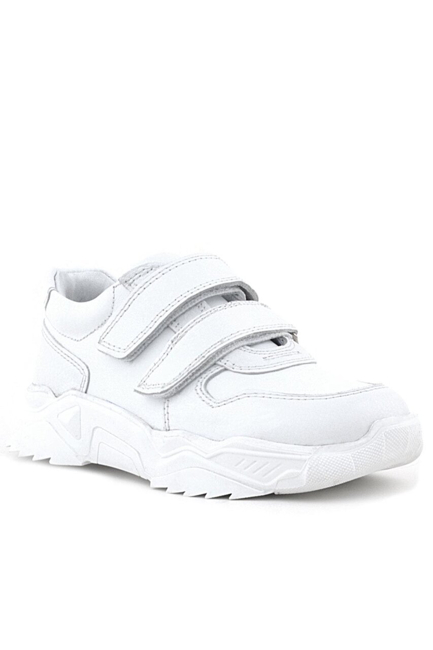 Rakerplus Hakiki Deri Beyaz Yüksek Tabanlı Kız Çocuk Sneakers Ayakkabı - 1