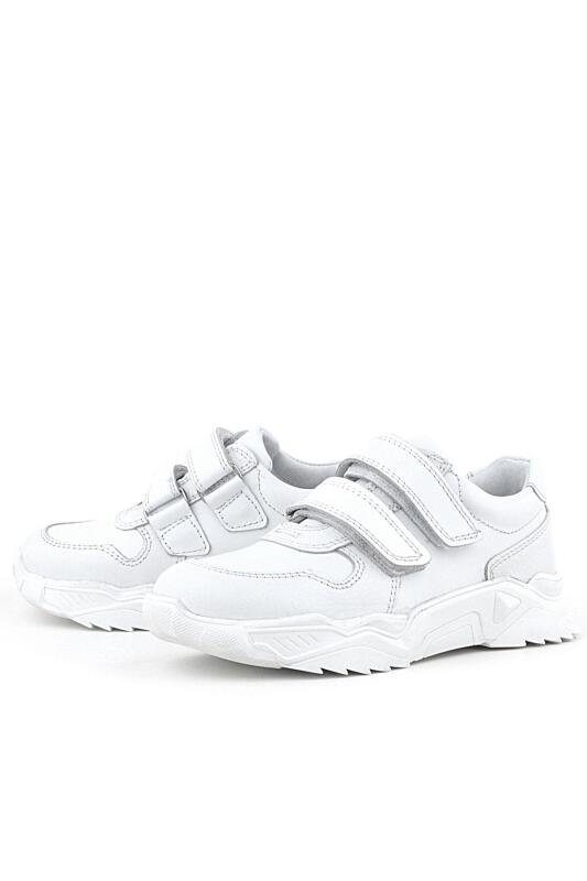 Rakerplus Hakiki Deri Beyaz Yüksek Tabanlı Kız Çocuk Sneakers Ayakkabı - 5