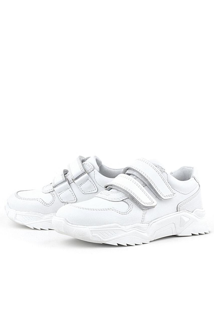 Rakerplus Hakiki Deri Beyaz Yüksek Tabanlı Kız Çocuk Sneakers Ayakkabı - 5