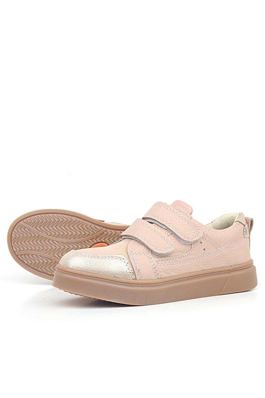 Rakerplus Pudra Simli Hakiki Deri Cırtlı Kız Çocuk Sneaker Ayakkabı - 4