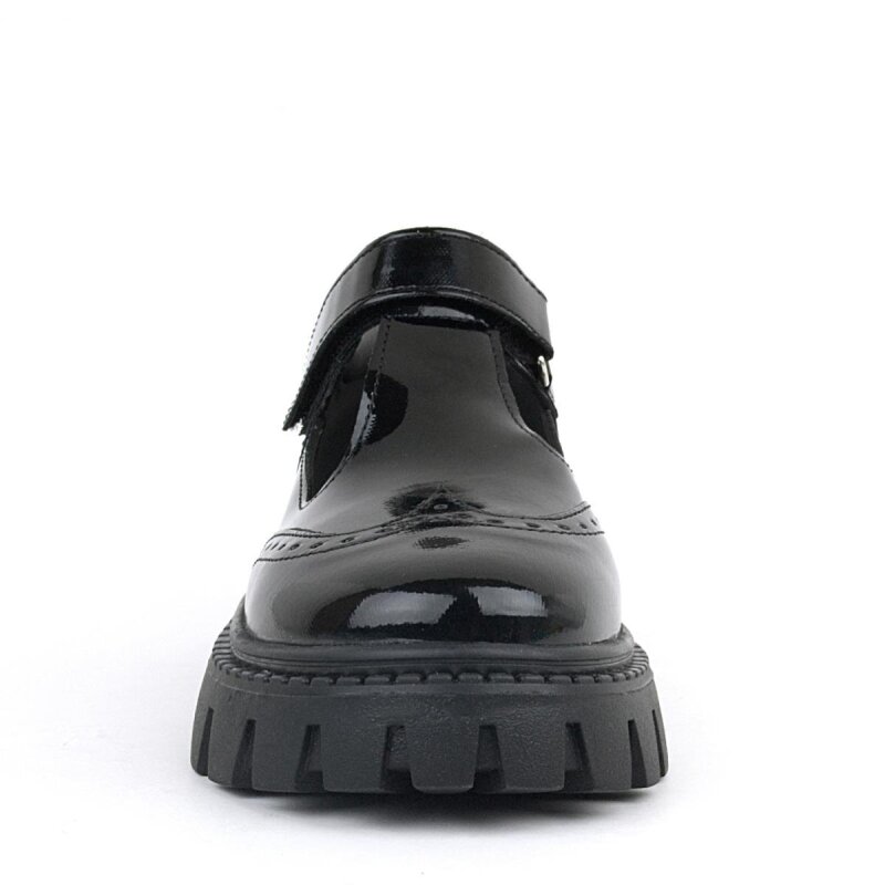 Rakerplus Siyah Rugan Cırtlı Kız Çocuk Okul Ayakkabı - 4