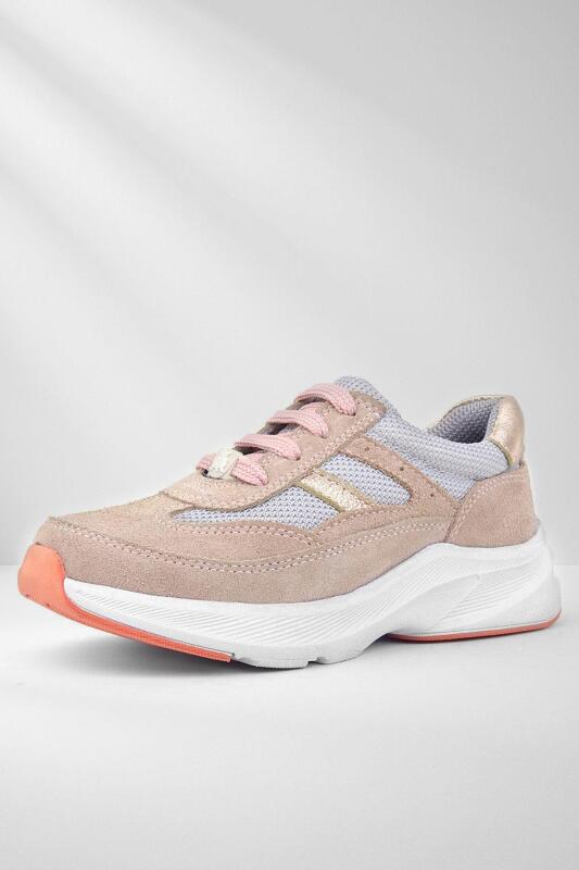 Rakerplus Hakiki Deri Anatomik Pudra Bağcıklı Hafif Çocuk Spor Ayakkabı - Rakerplus