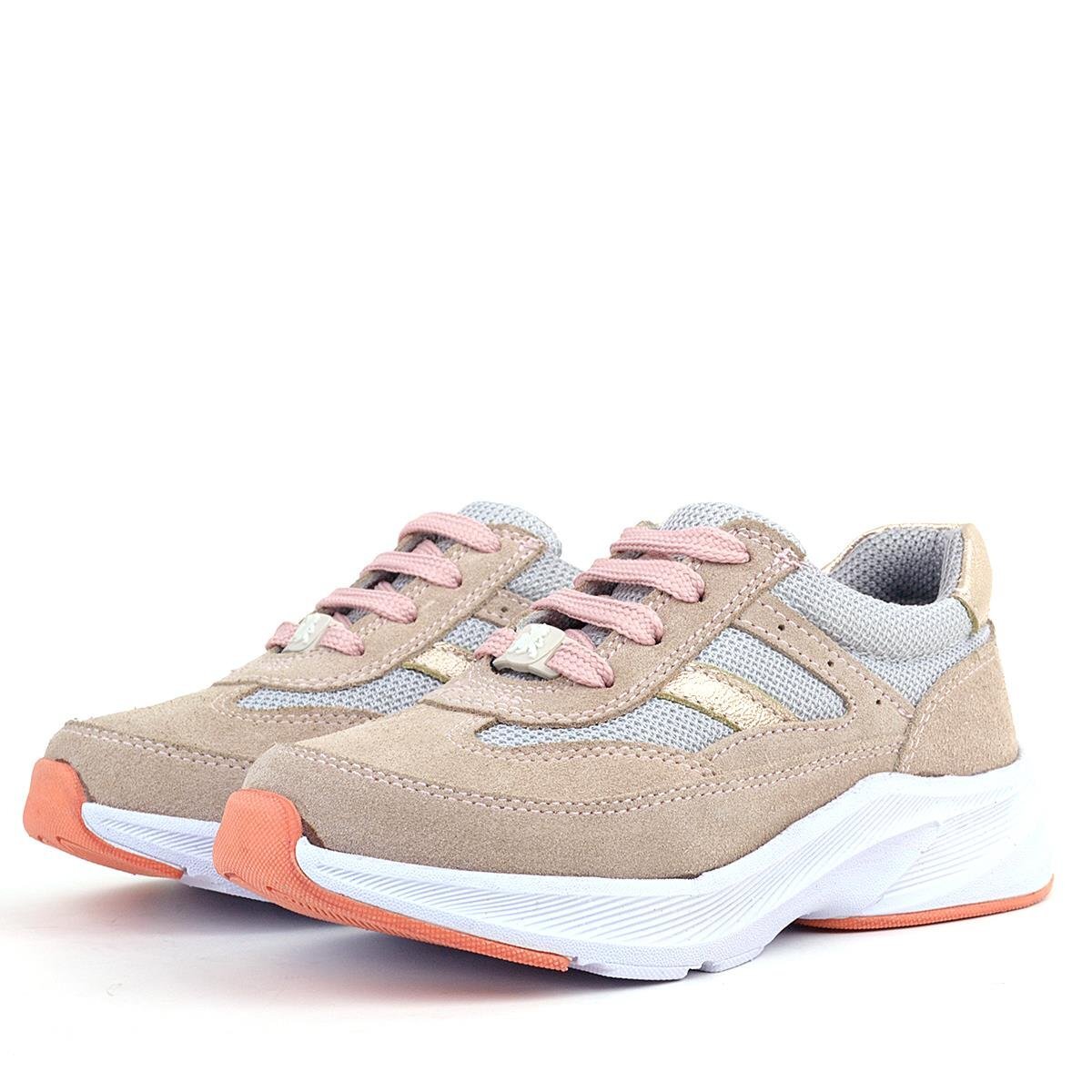 Rakerplus Hakiki Deri Anatomik Pudra Bağcıklı Hafif Çocuk Spor Ayakkabı - 5