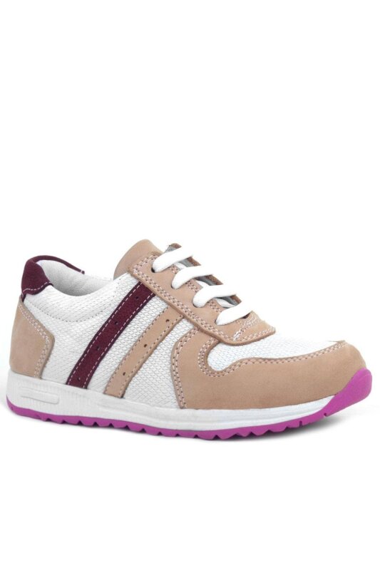 Rakerplus Hakiki Deri Pembe Fuşya Tabanlı Kız Çocuk Günlük Spor Ayakkabı - Rakerplus