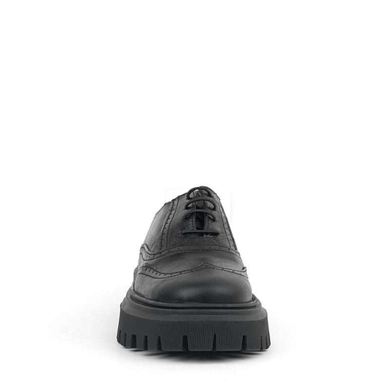 Rakerplus Siyah Kırışık Rugan Hakiki Deri Bağcıklı Oxford Günlük Ayakkabı - 3
