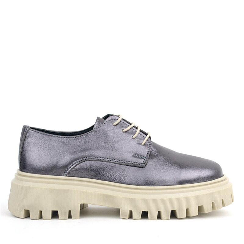Rakerplus Platin Hakiki Deri Bağcıklı Oxford Günlük Ayakkabı - 2
