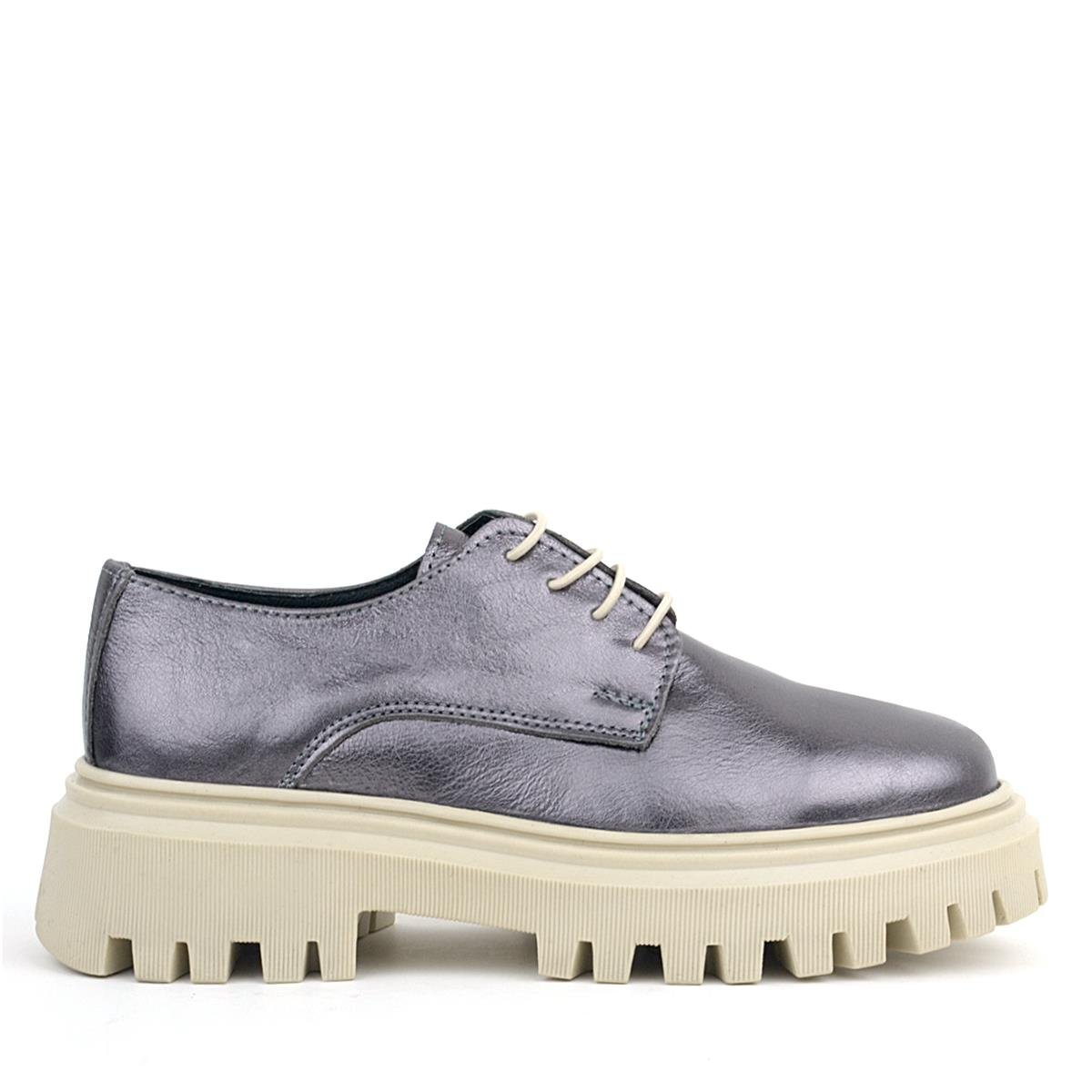 Rakerplus Platin Hakiki Deri Bağcıklı Oxford Günlük Ayakkabı - 2
