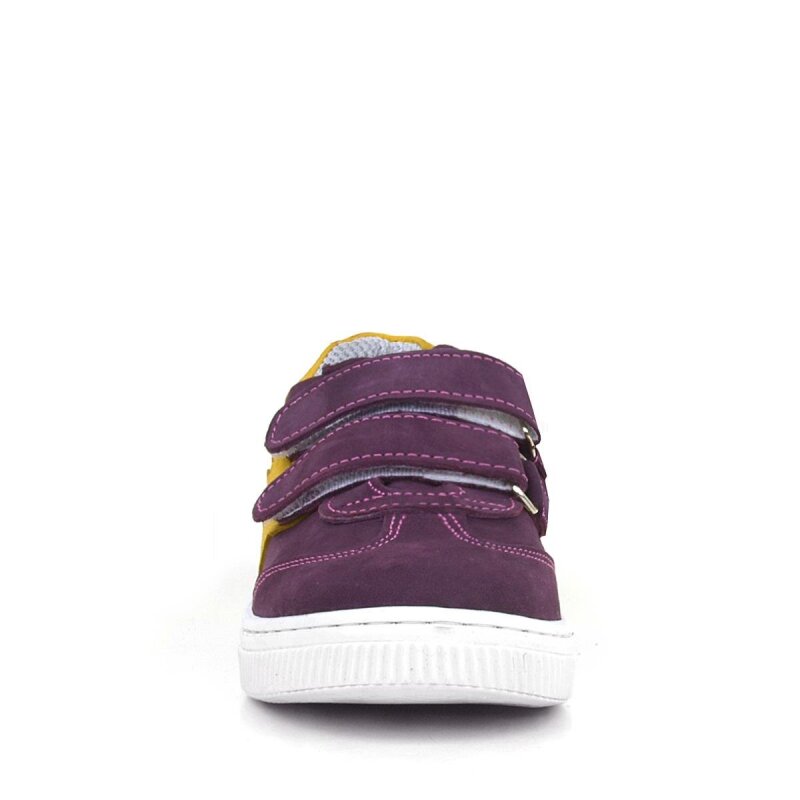 Rakerplus Hakiki Deri Mor Sarı Cırtlı Çocuk Spor Ayakkabı - 3