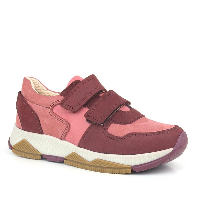 Rakerplus Hakiki Deri Bordo Pembe Kız Çocuk Sneakers Spor Ayakkabı - 2