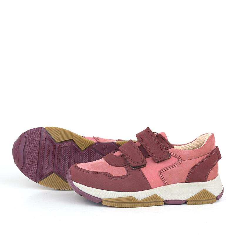 Rakerplus Hakiki Deri Bordo Pembe Kız Çocuk Sneakers Spor Ayakkabı - 5