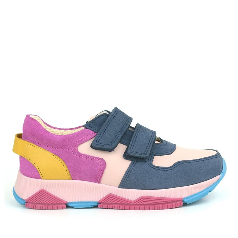 Rakerplus Hakiki Deri Lacivert Pembe Çocuk Sneakers Spor Ayakkabı - 2