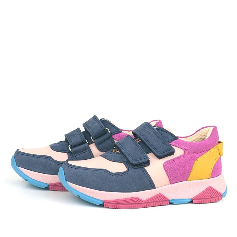 Rakerplus Hakiki Deri Lacivert Pembe Çocuk Sneakers Spor Ayakkabı - 5