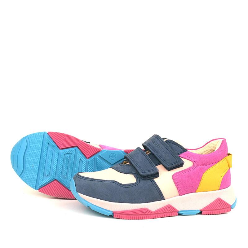 Rakerplus Hakiki Deri Lacivert Pembe Çocuk Sneakers Spor Ayakkabı - 7