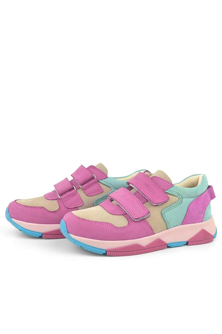 Rakerplus Hakiki Deri Fuşya Pembe Çocuk Sneakers Spor Ayakkabı - 5