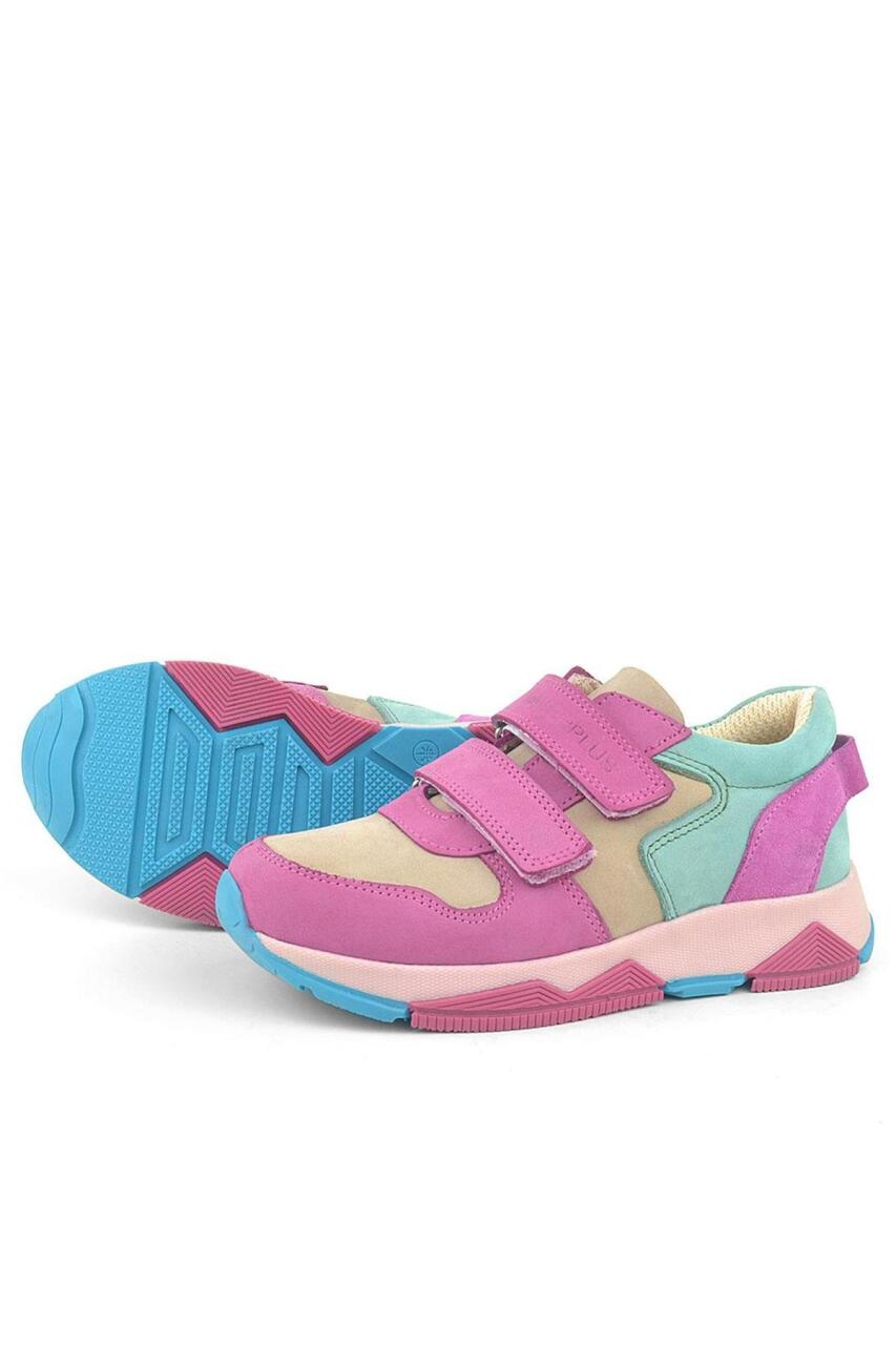 Rakerplus Hakiki Deri Fuşya Pembe Çocuk Sneakers Spor Ayakkabı - 6