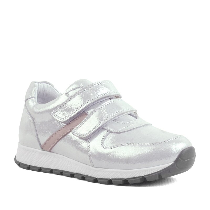 Rakerplus Hakiki Deri Gümüş Cırtlı Kız Çocuk Spor Ayakkabı - Rakerplus