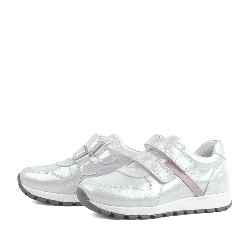 Rakerplus Hakiki Deri Gümüş Cırtlı Kız Çocuk Spor Ayakkabı - 4