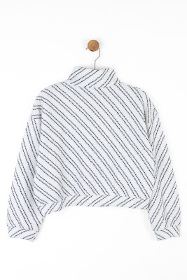 Kız Çocuk Hırka 8-14 Yaş 37328 Krem-Siyah - 6