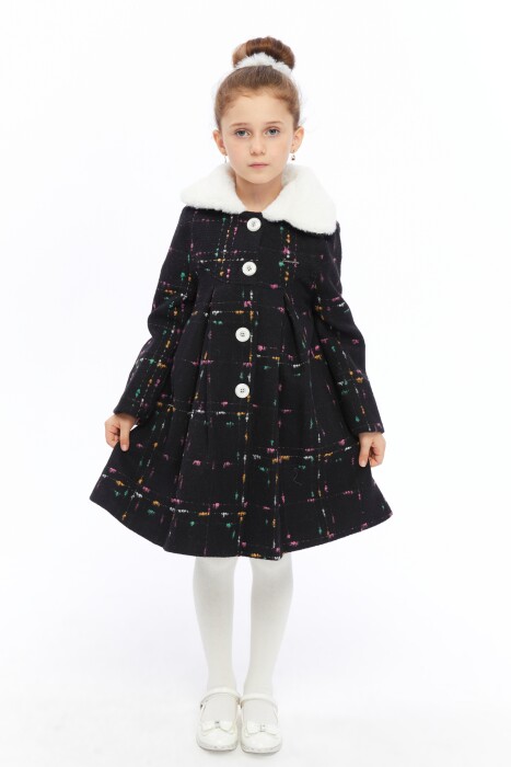 Kız Çocuk Kaban 7-12 Yaş 6557 Siyah - 1