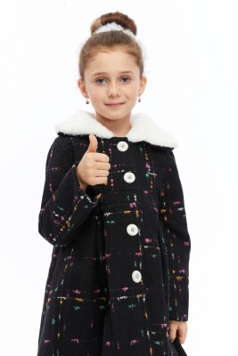 Kız Çocuk Kaban 7-12 Yaş 6557 Siyah - 2