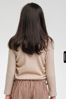 Kız Çocuk Kazak 5-14 Yaş 35618 Bej - 3