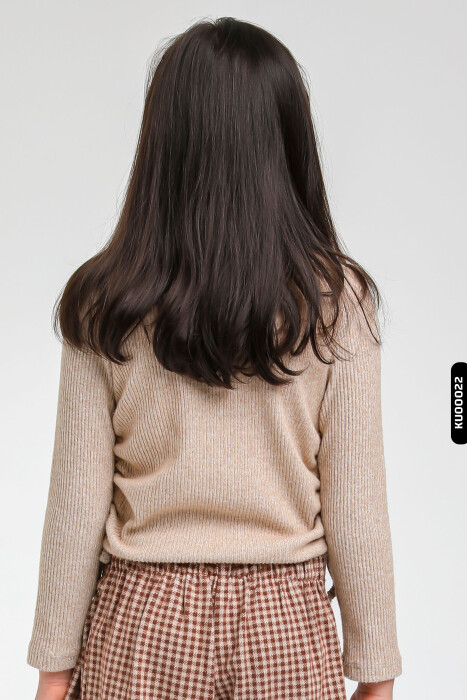 Kız Çocuk Kazak 5-14 Yaş 35618 Bej - 3