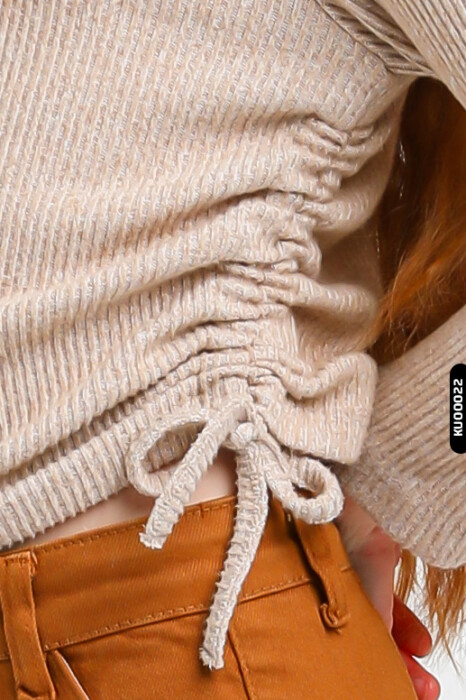 Kız Çocuk Kazak 5-14 Yaş 35618 Bej - 4