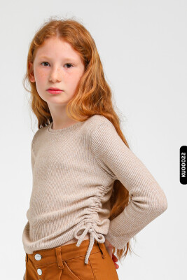 Kız Çocuk Kazak 5-14 Yaş 35618 Bej - 5