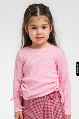 Uzun Kollu Bisiklet Yaka Kız Çocuk Kazak 1-5 Yaş 35619 Pembe - 5