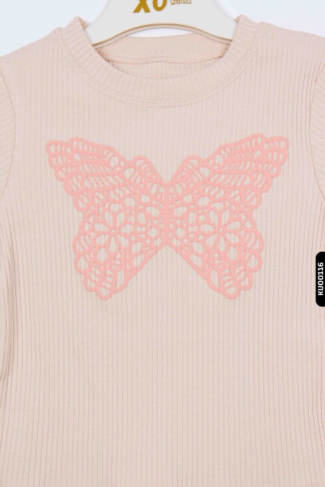 Kız Çocuk Kazak 5-14 Yaş 35800 Pudra - 5