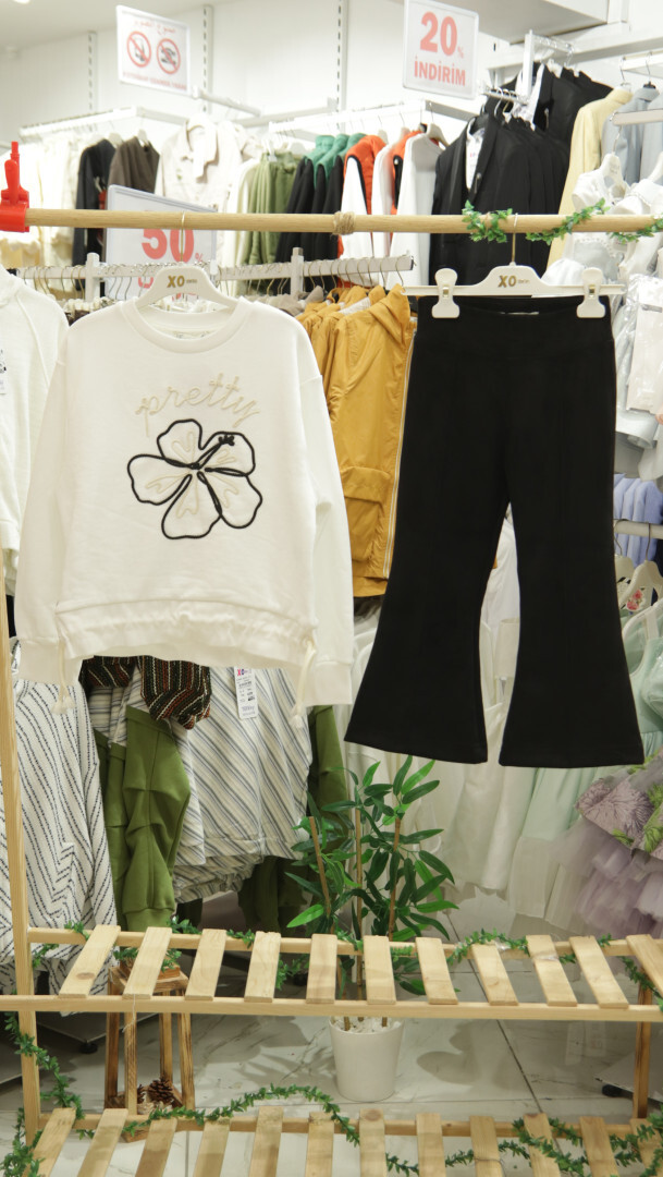 Kız Çocuk Alt Üst 2 Parçalı Kombin Takmı 5-13 Yaş SET0364 Siyah - 5