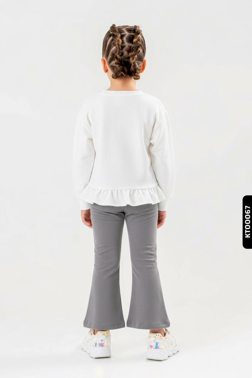 Kız Çocuk 2'li Kombin Takmı 5-14 Yaş SET0404 Antrasıt - 2