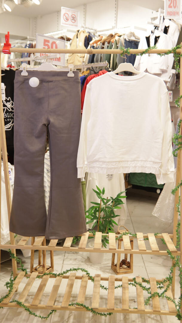 Kız Çocuk 2'li Kombin Takmı 5-14 Yaş SET0404 Antrasıt - 3