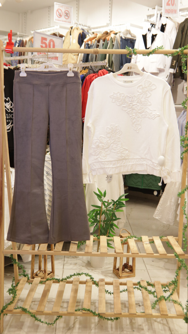 Kız Çocuk 2'li Kombin Takmı 5-14 Yaş SET0404 Antrasıt - 4