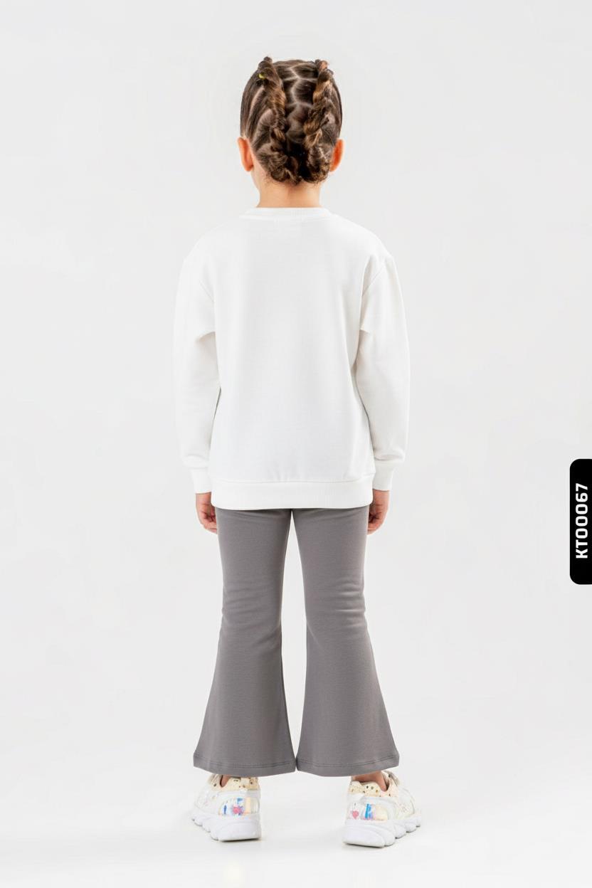 Kız Çocuk 2'li Kombin Takmı 5-14 Yaş SET0405 Antrasıt - 2